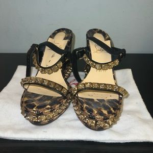 Christian Louboutin Pyraclou wedges 37 used condition.